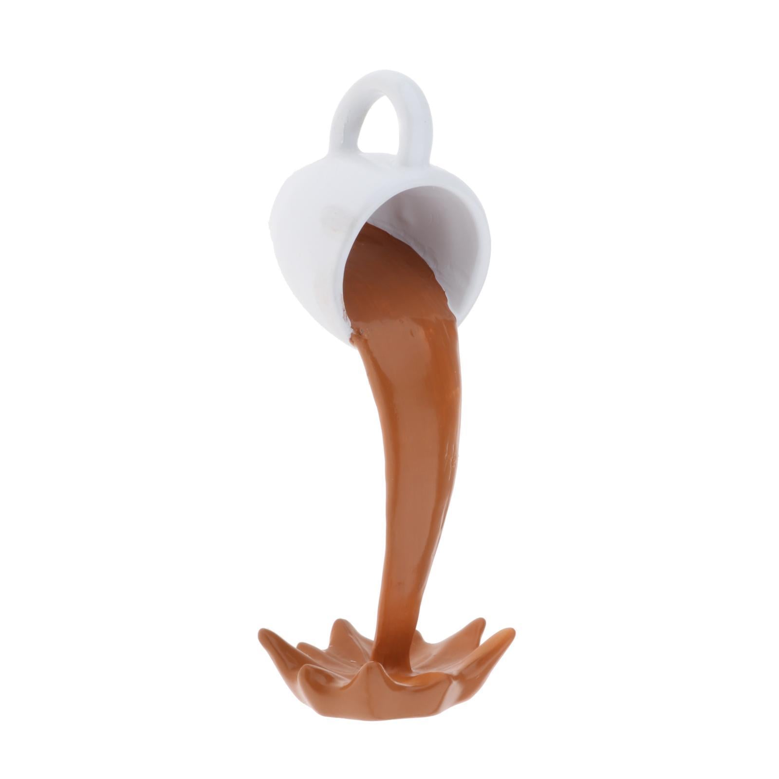 Floating coffee cup art sculpture home kitchen decoration statue Brown