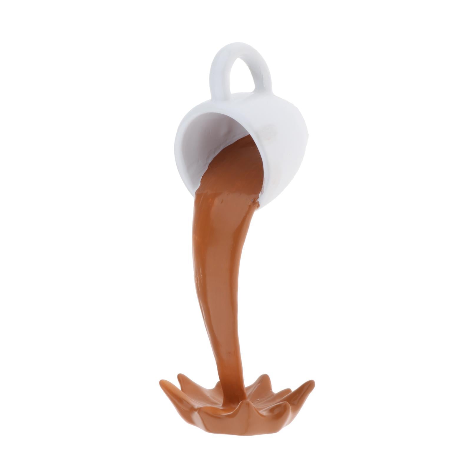 Floating coffee cup art sculpture home kitchen decoration statue Brown
