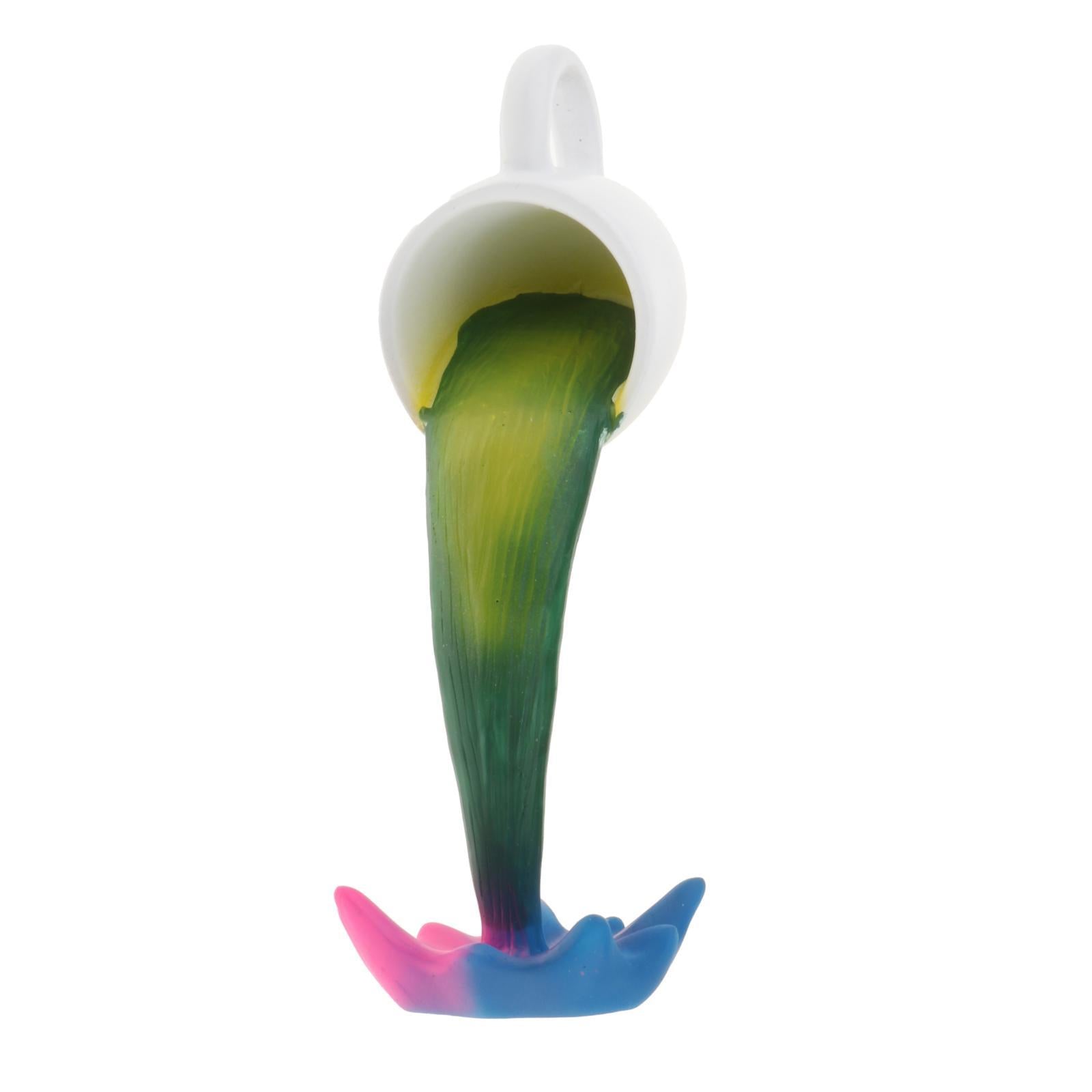 Floating coffee cup art sculpture home kitchen decoration statue Rainbow