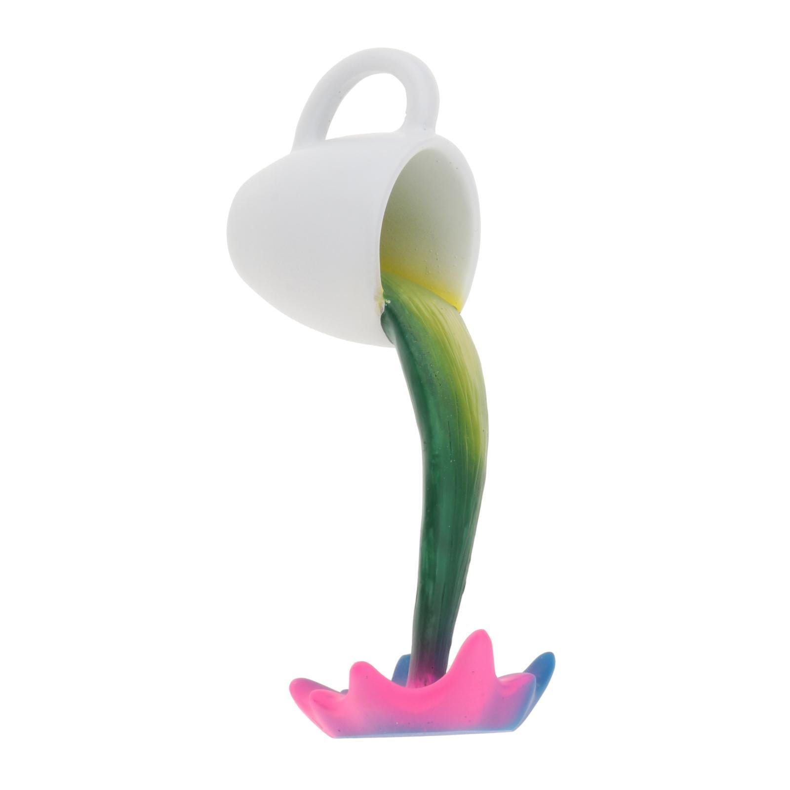 Floating coffee cup art sculpture home kitchen decoration statue Rainbow