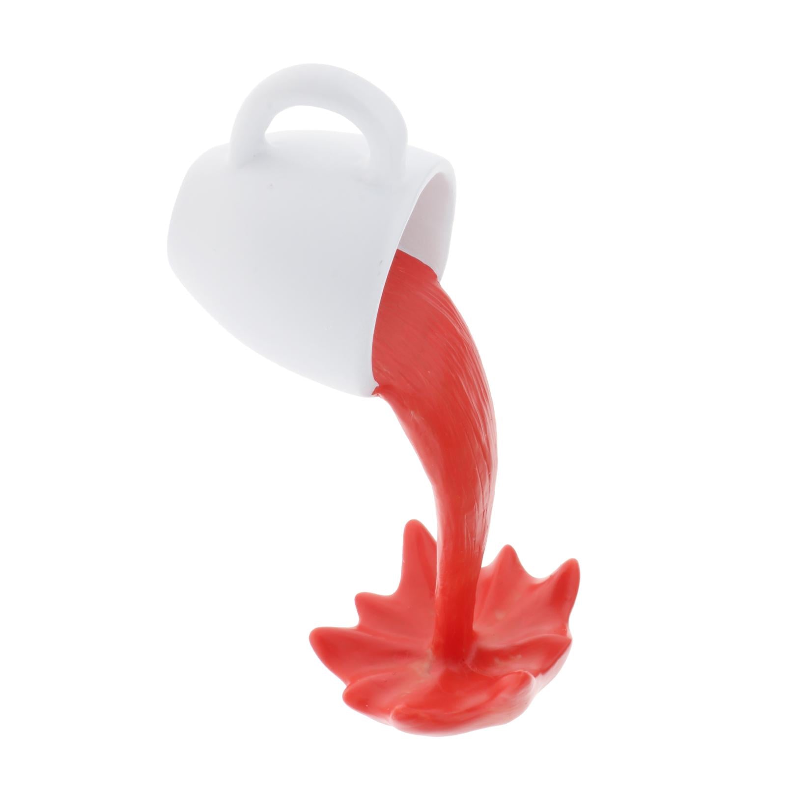 Floating coffee cup art sculpture home kitchen decoration statue Red