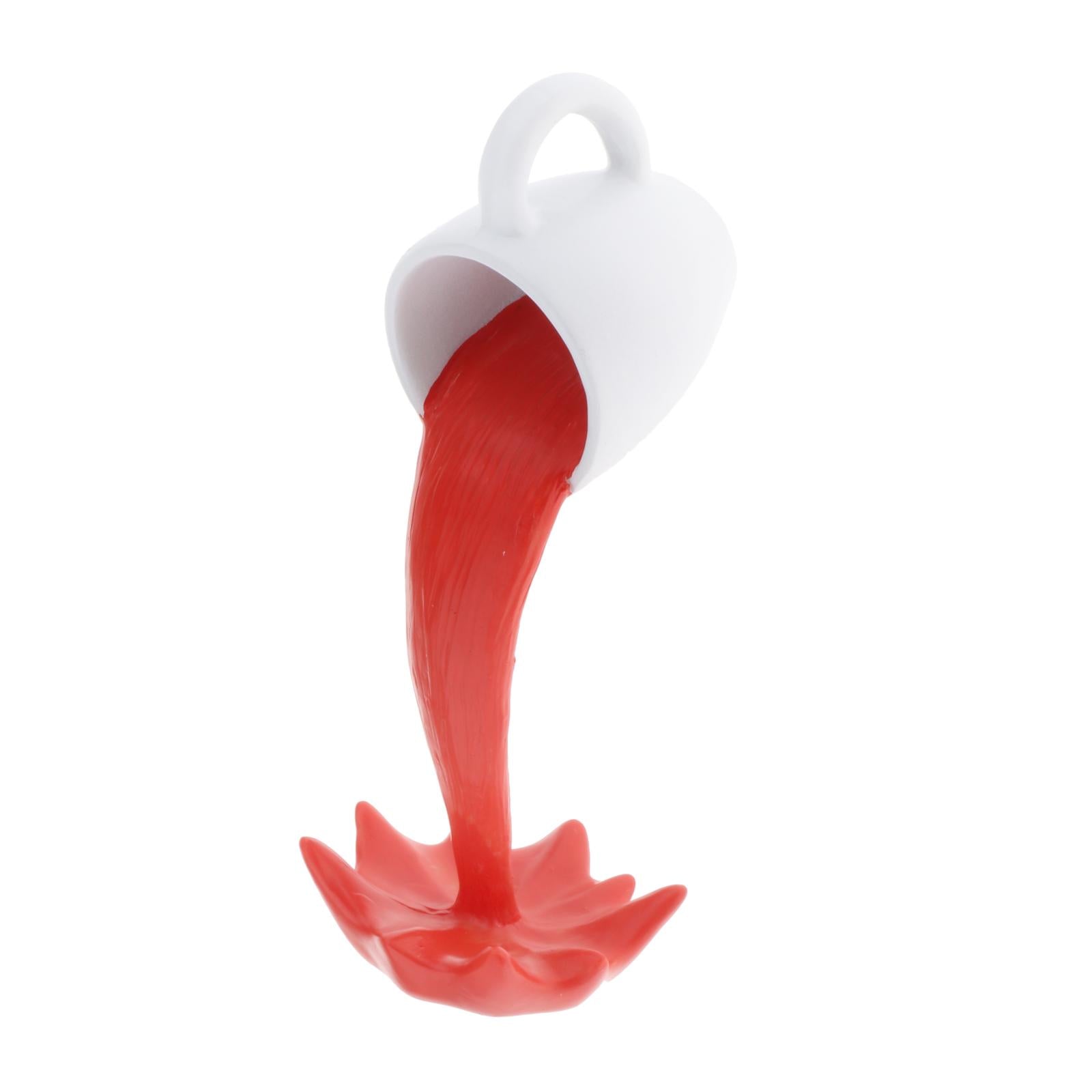Floating coffee cup art sculpture home kitchen decoration statue Red