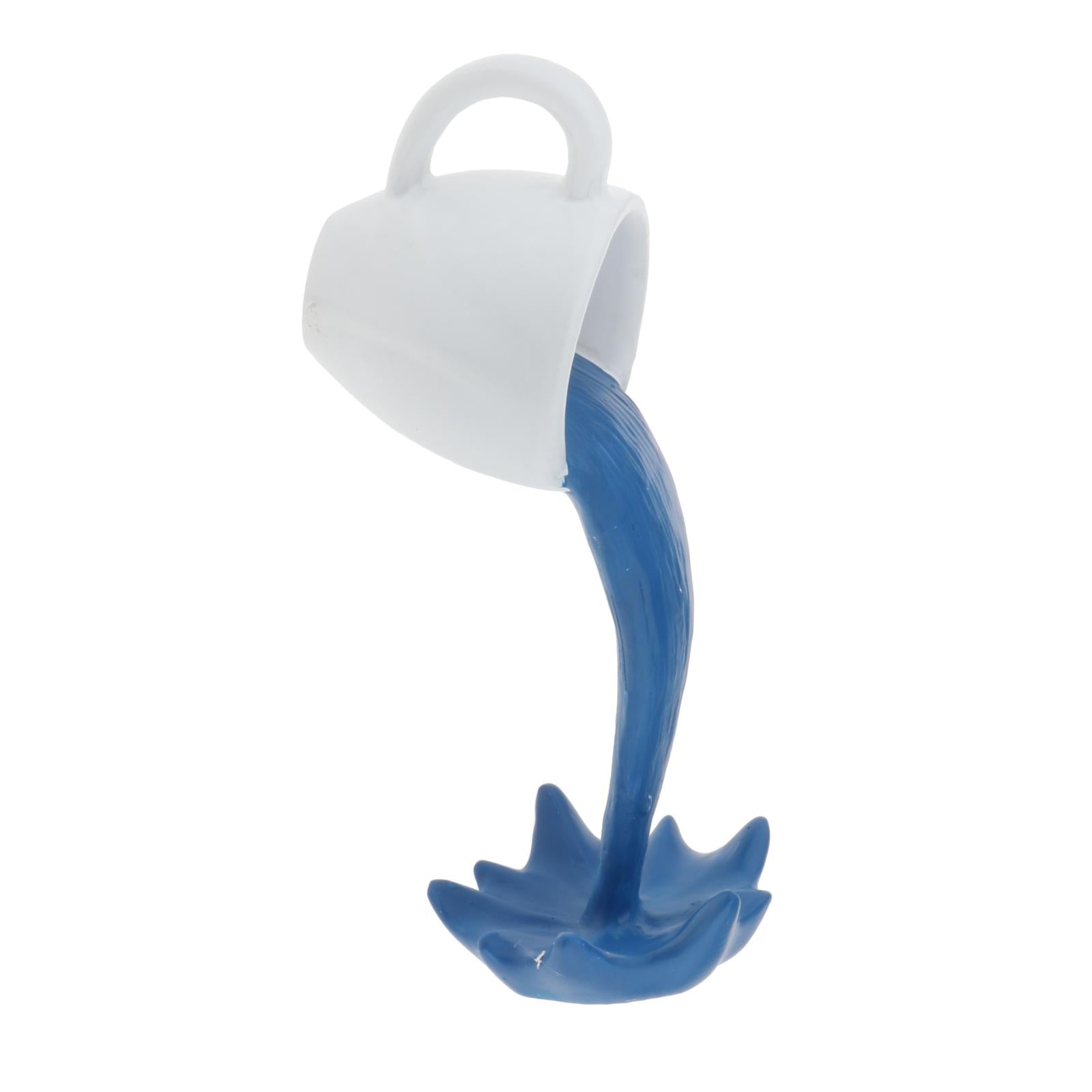 Floating coffee cup art sculpture home kitchen decoration statue Blue