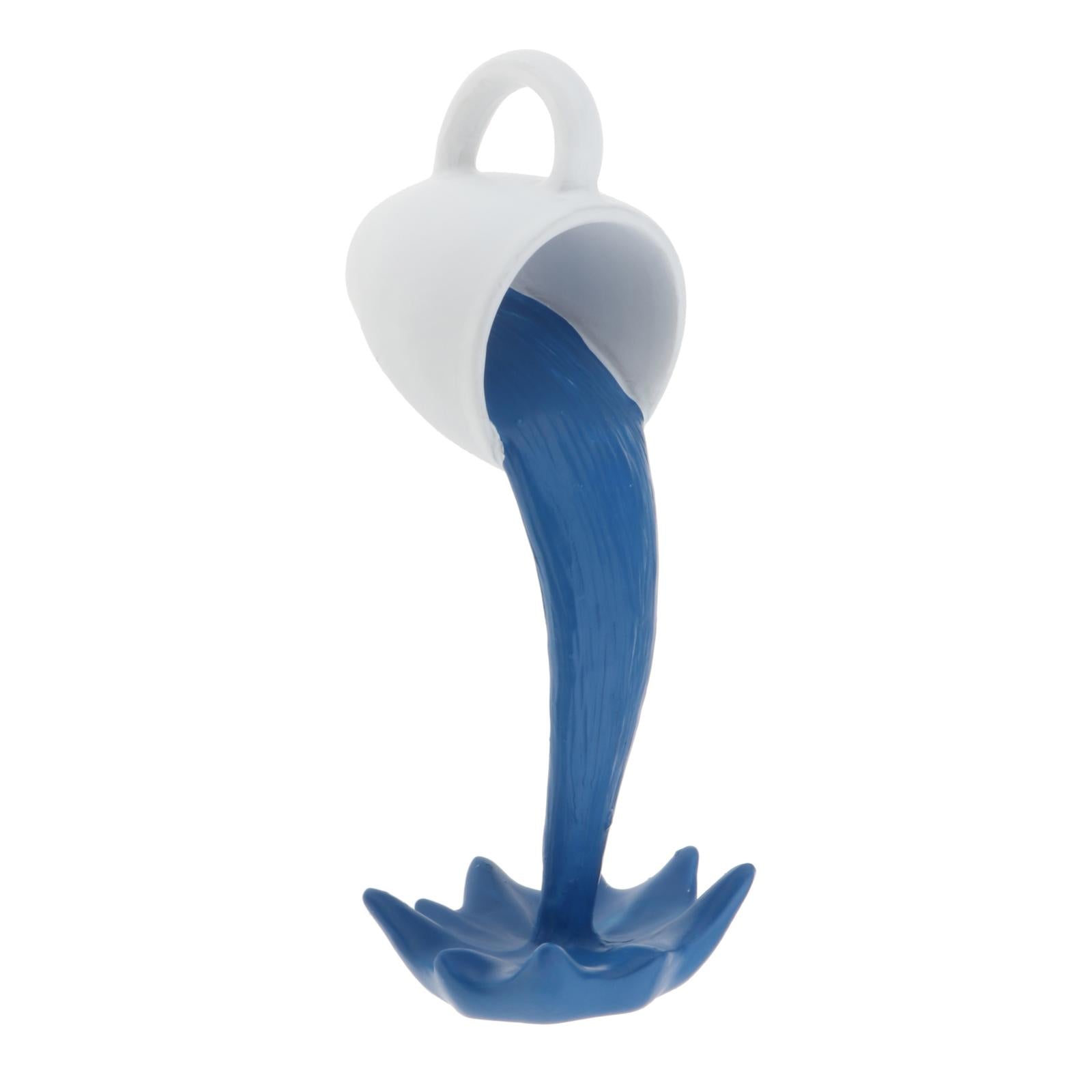 Floating coffee cup art sculpture home kitchen decoration statue Blue
