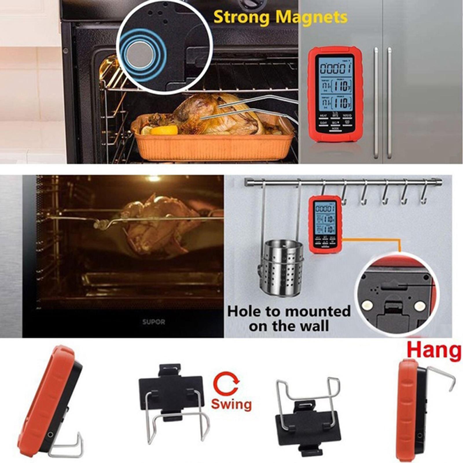 BBQ Food Thermometer Barbecue Baking Fry Chef Cooking Instant Read Red