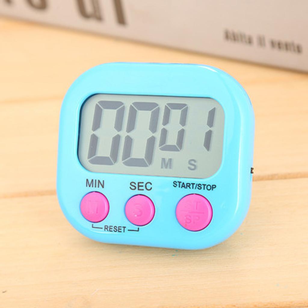 1pc Digital Kitchen Timer Clear Big Digits 0-99 Min for Cooking Office Clock blue
