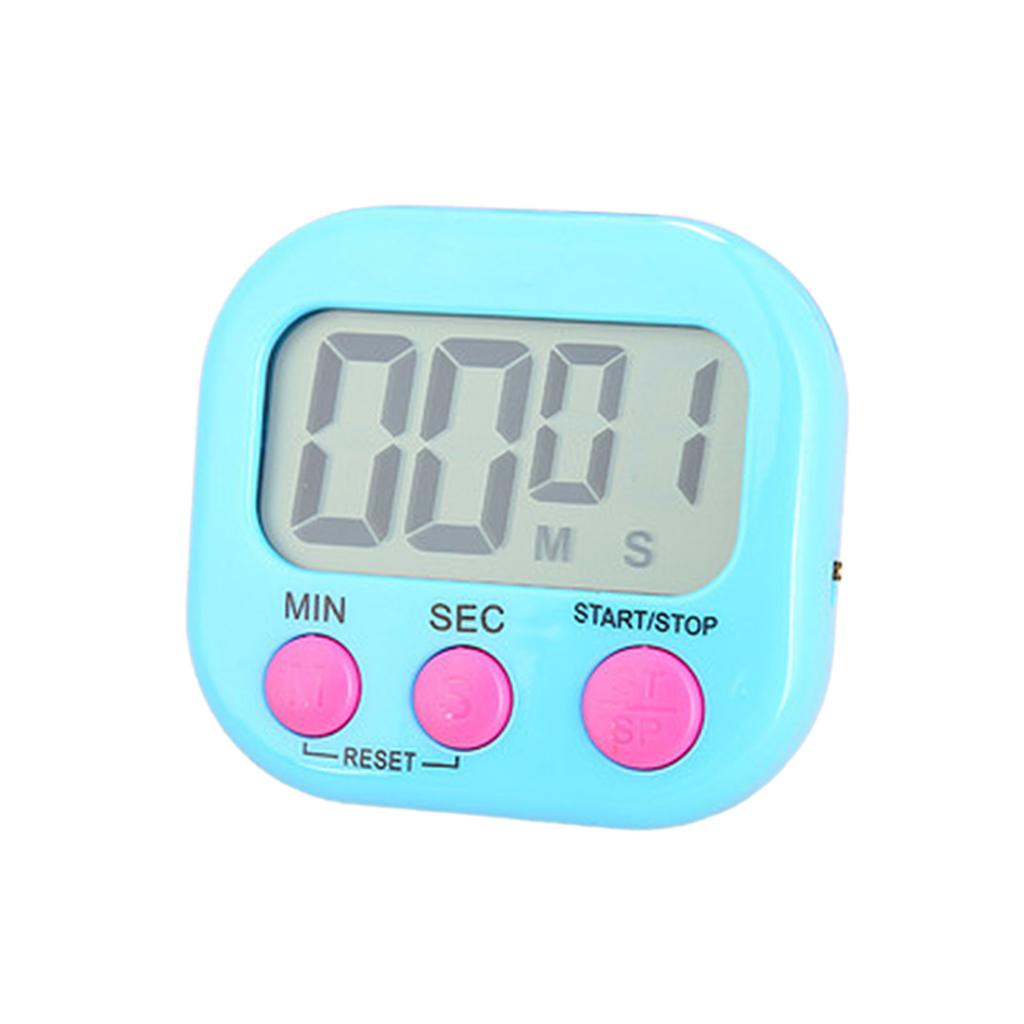 1pc Digital Kitchen Timer Clear Big Digits 0-99 Min for Cooking Office Clock blue