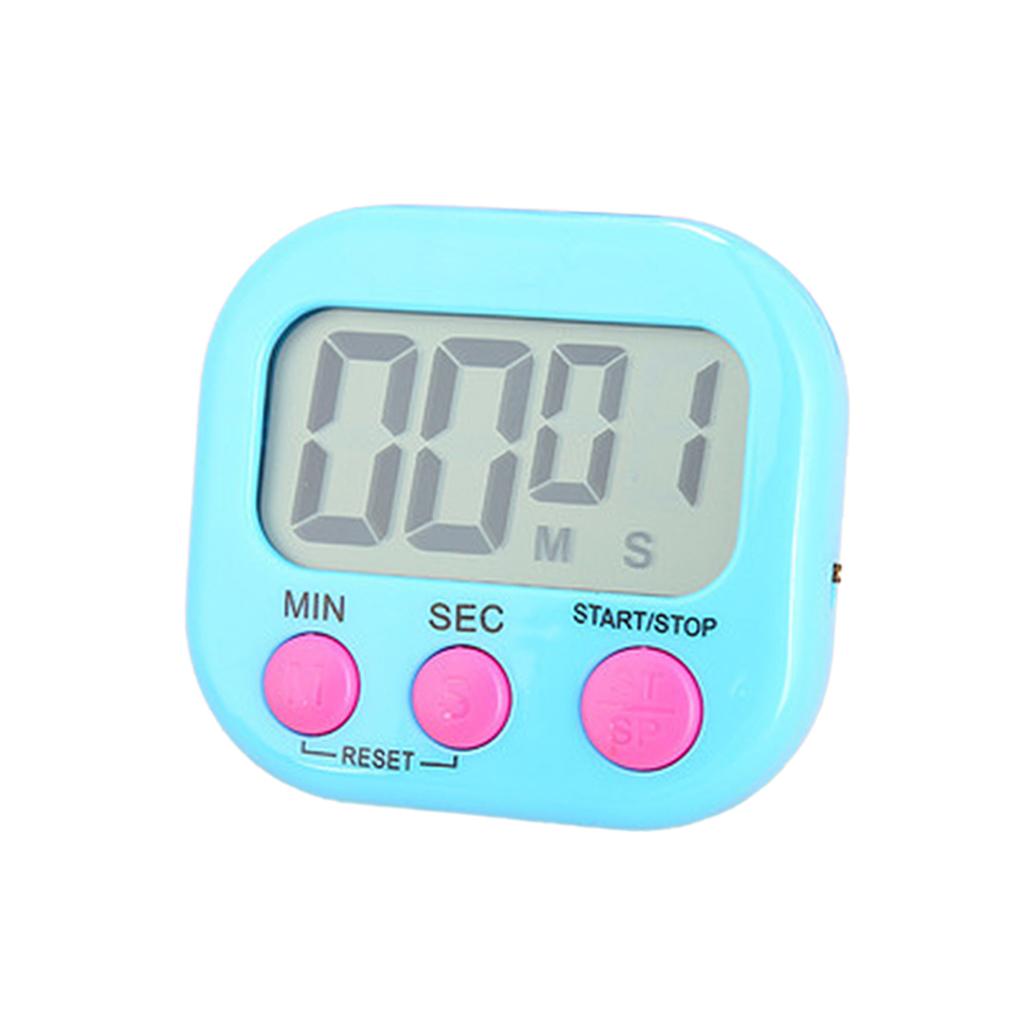 1pc Digital Kitchen Timer Clear Big Digits 0-99 Min for Cooking Office Clock blue