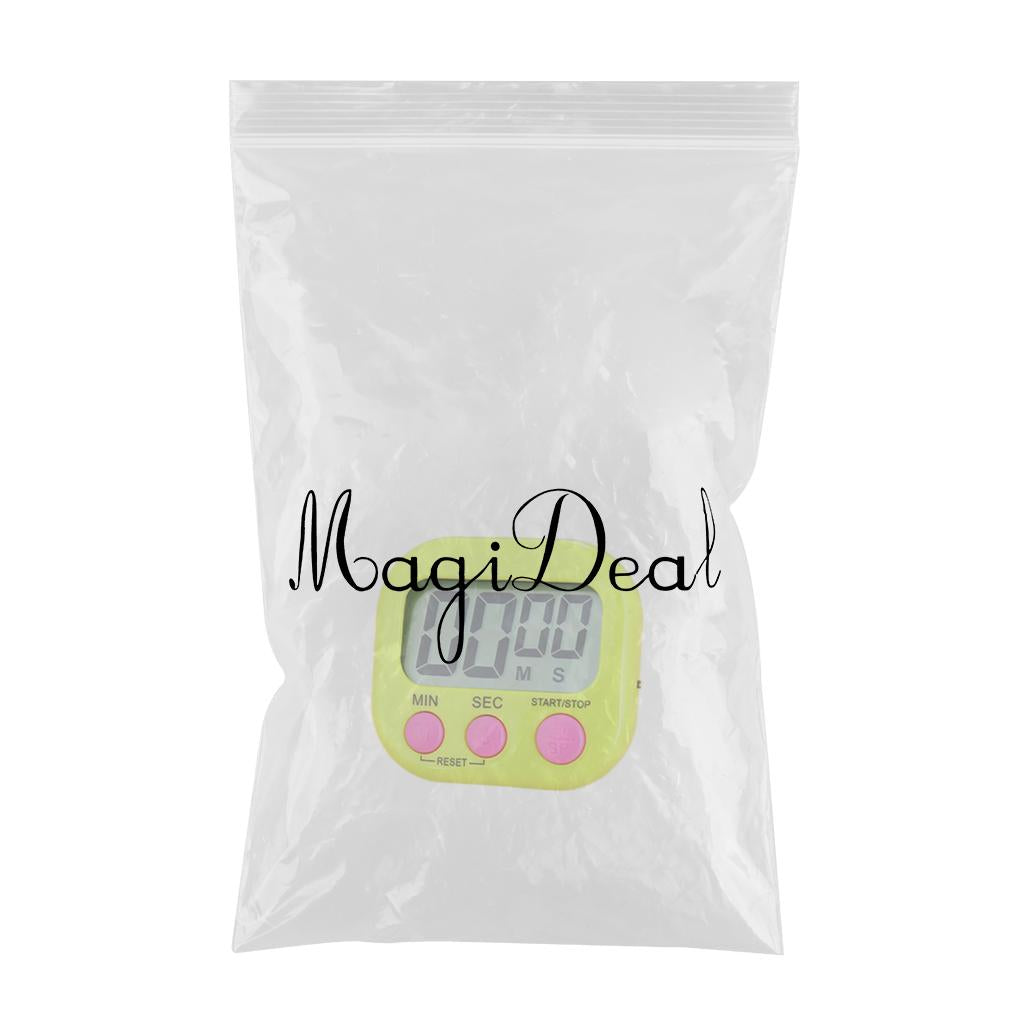 1pc Digital Kitchen Timer Clear Big Digits 0-99 Min for Cooking Office Clock yellow