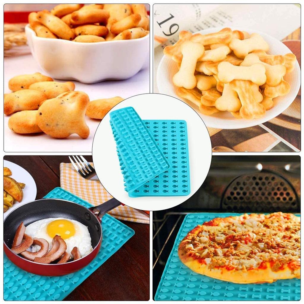 1pc Silicone Baking Mat Bone Fish for Dog Dog Treats Candy Chocolate Mould blue
