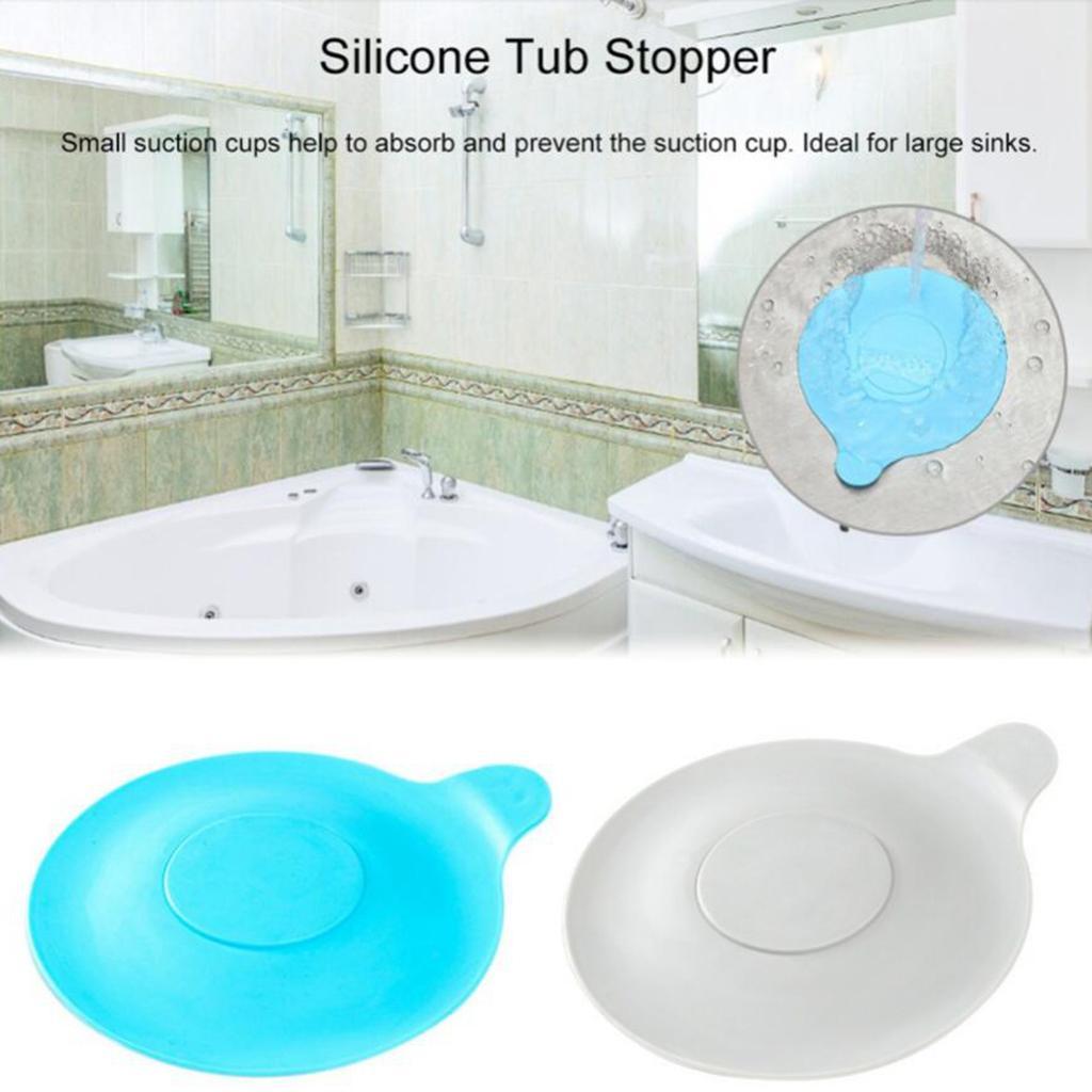 TPR Bathtub Drain Stopper Water Stopper Sink Drain Stopper for Kitchen Floor white