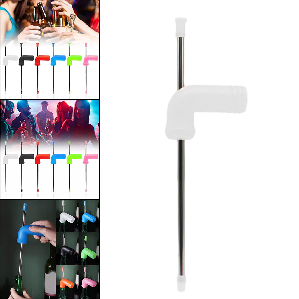 Beer Snorkel Dispenser Drink Bong Funnel Party Straw Tool White