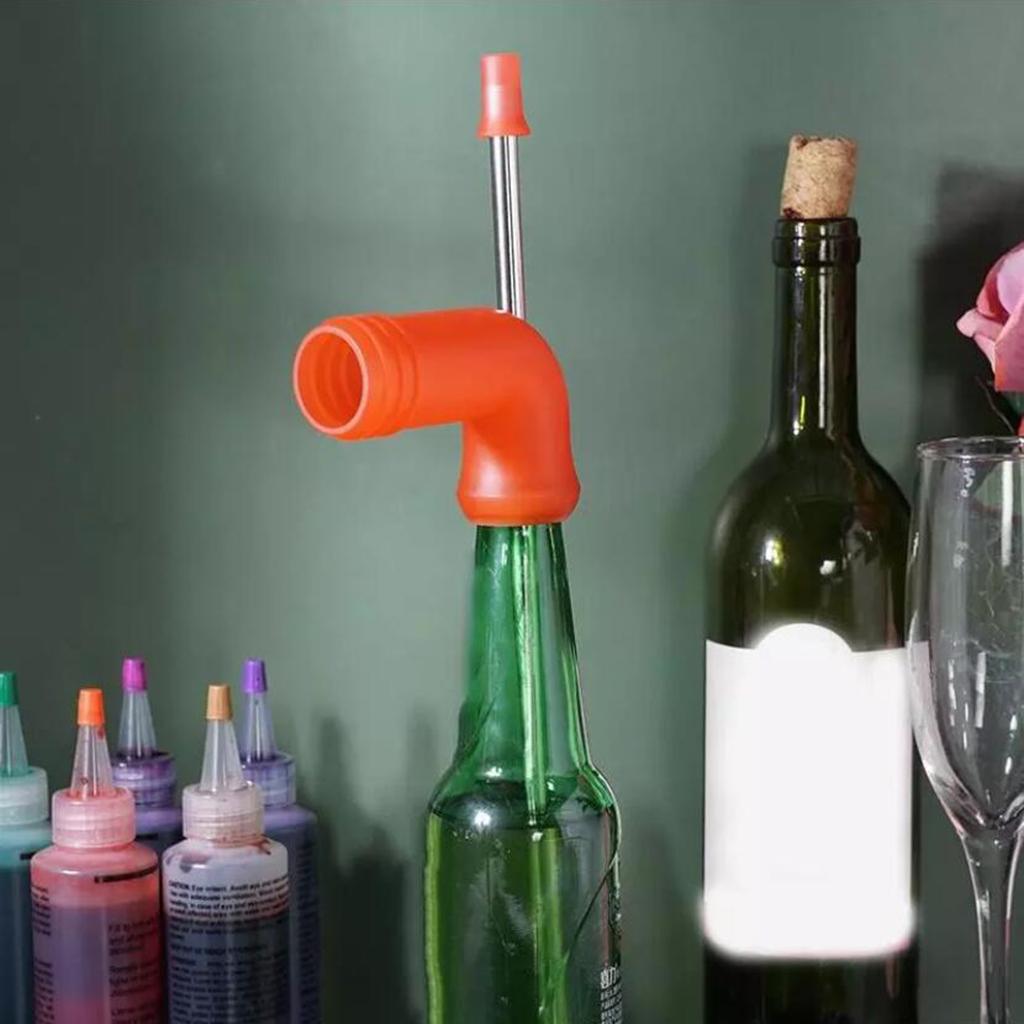 Beer Snorkel Dispenser Drink Bong Funnel Party Straw Tool Orange