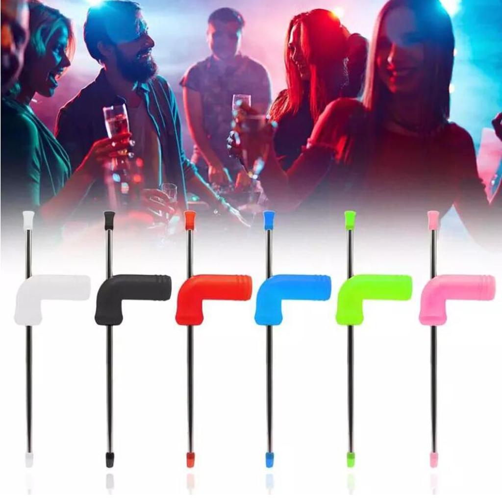Beer Snorkel Dispenser Drink Bong Funnel Party Straw Tool Pink