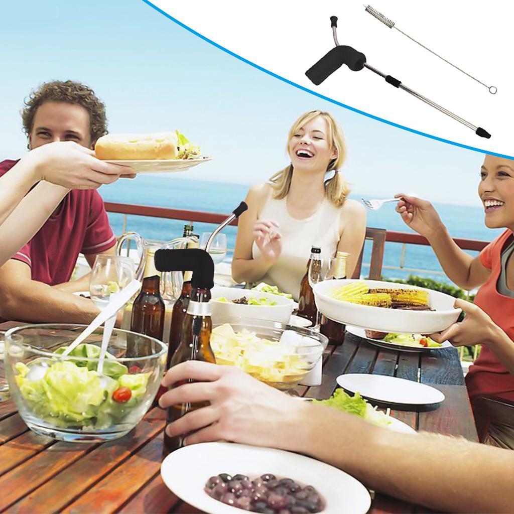 Beer Snorkel Drink Bong Funnel Bottle Party Straw Tool Hens Bucks Black
