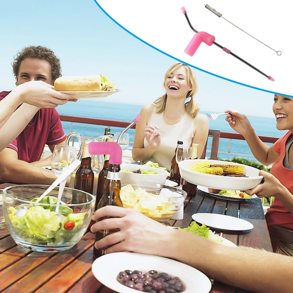 Beer Snorkel Drink Bong Funnel Bottle Party Straw Tool Hens Bucks Pink