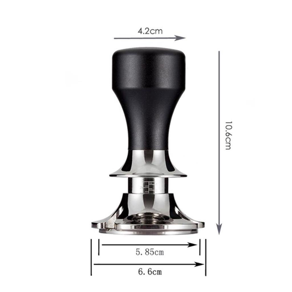 Stainless Steel Coffee Tamper Espresso Press 58.5mm Flat Base Black