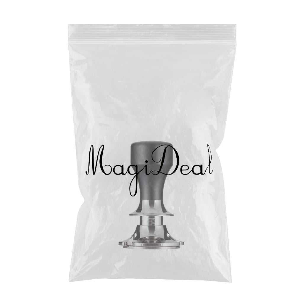Stainless Steel Coffee Tamper Espresso Press 58.5mm Flat Base Black
