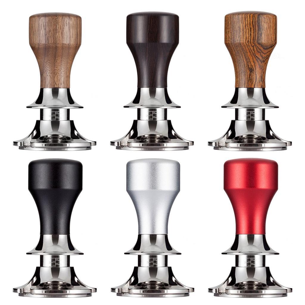 Stainless Steel Coffee Tamper Espresso Press 58.5mm Flat Base Black