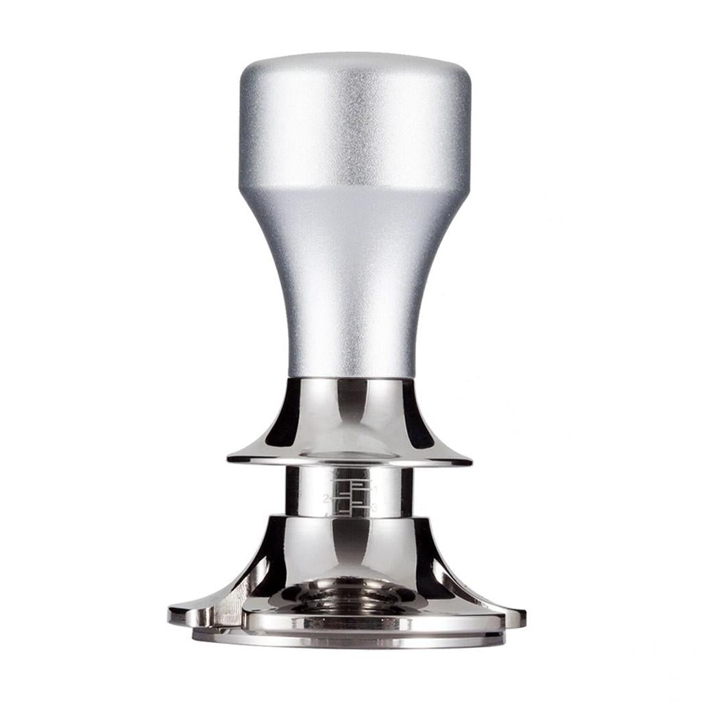 Stainless Steel Coffee Tamper Espresso Press 58.5mm Flat Base Silver
