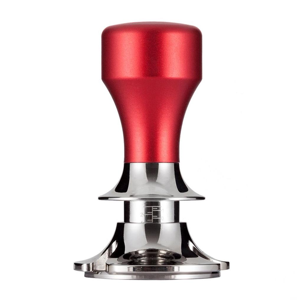 Stainless Steel Coffee Tamper Espresso Press 58.5mm Flat Base Red