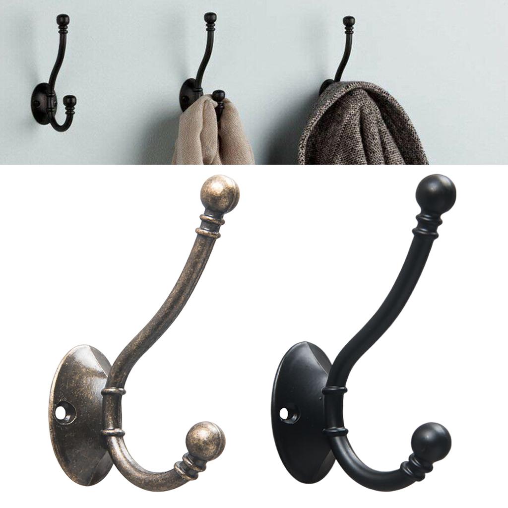 Retro Zinc Alloy Hat Coat Hooks Ancient Rustic Shabby Door Wall Metal Hanger Bronze