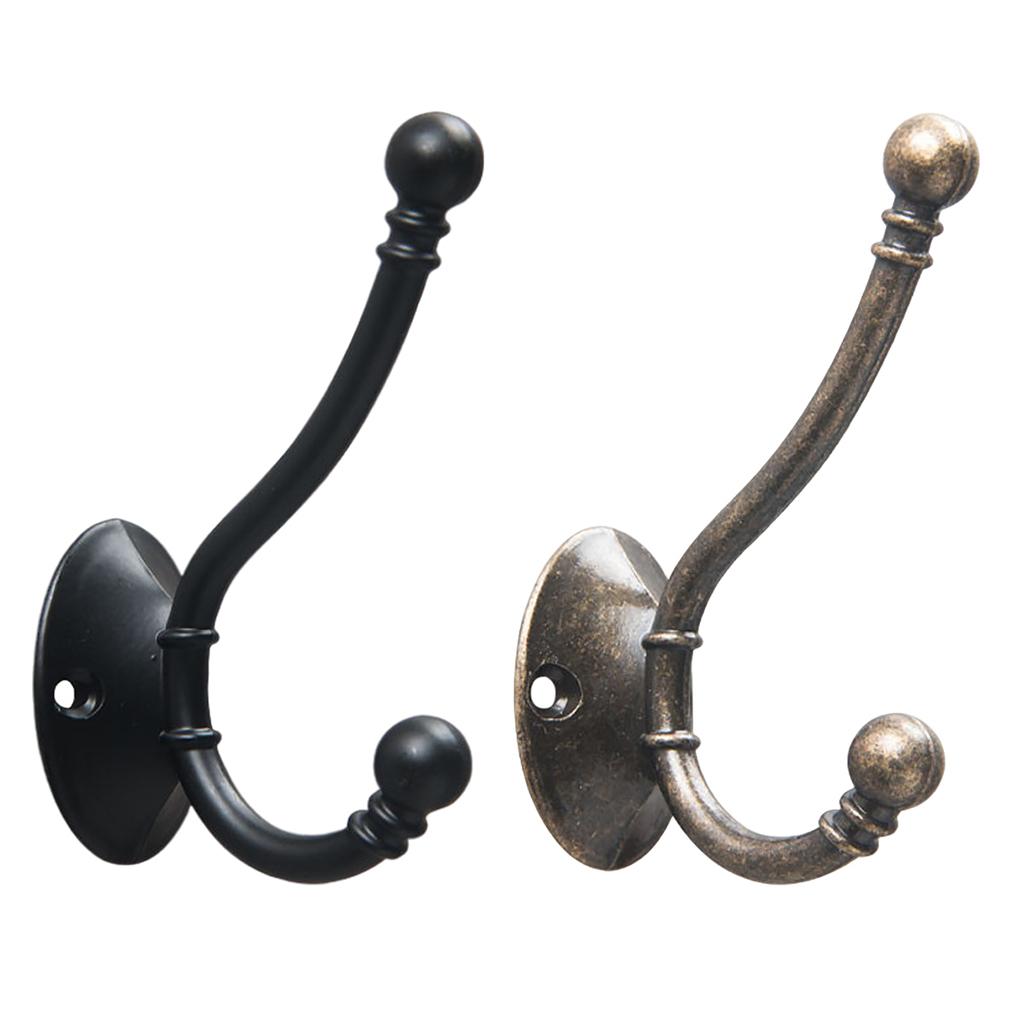 Retro Zinc Alloy Hat Coat Hooks Ancient Rustic Shabby Door Wall Metal Hanger Bronze