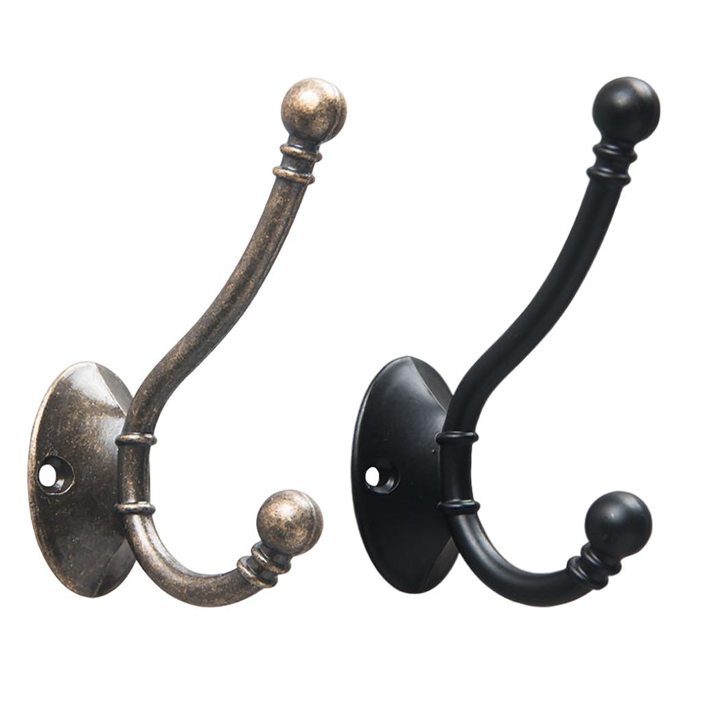 Retro Zinc Alloy Hat Coat Hooks Ancient Rustic Shabby Door Wall Metal Hanger Bronze