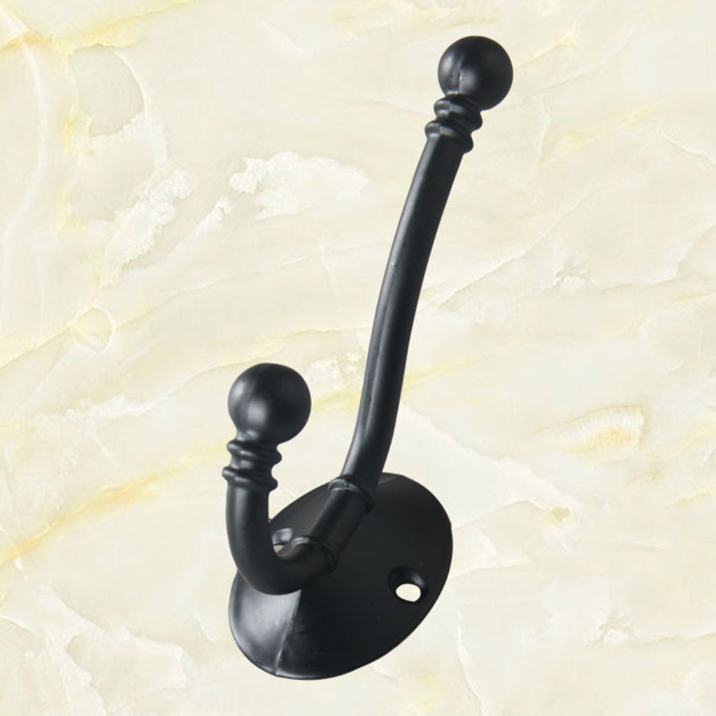 Retro Zinc Alloy Hat Coat Hooks Ancient Rustic Shabby Door Wall Metal Hanger Black