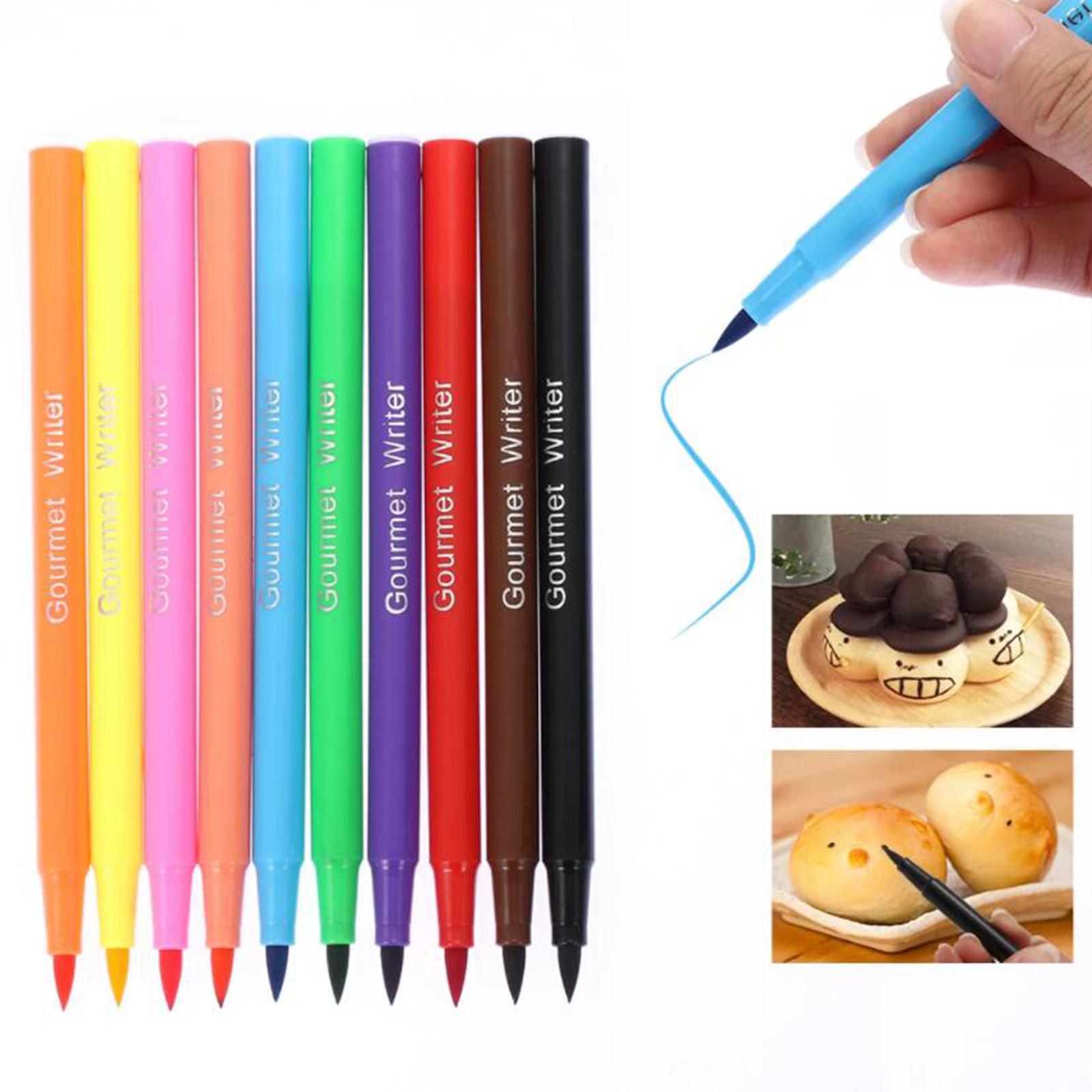 Cake Decorating Writing Food Colouring Pens Edible Marker Pen Brushes Blue