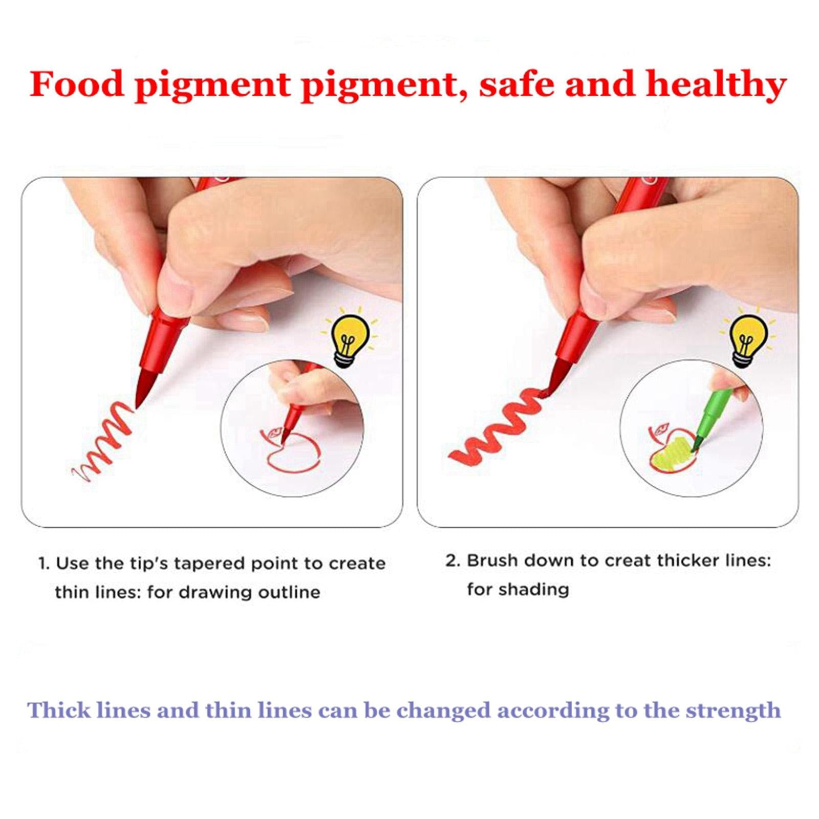 Cake Decorating Writing Food Colouring Pens Edible Marker Pen Brushes Green