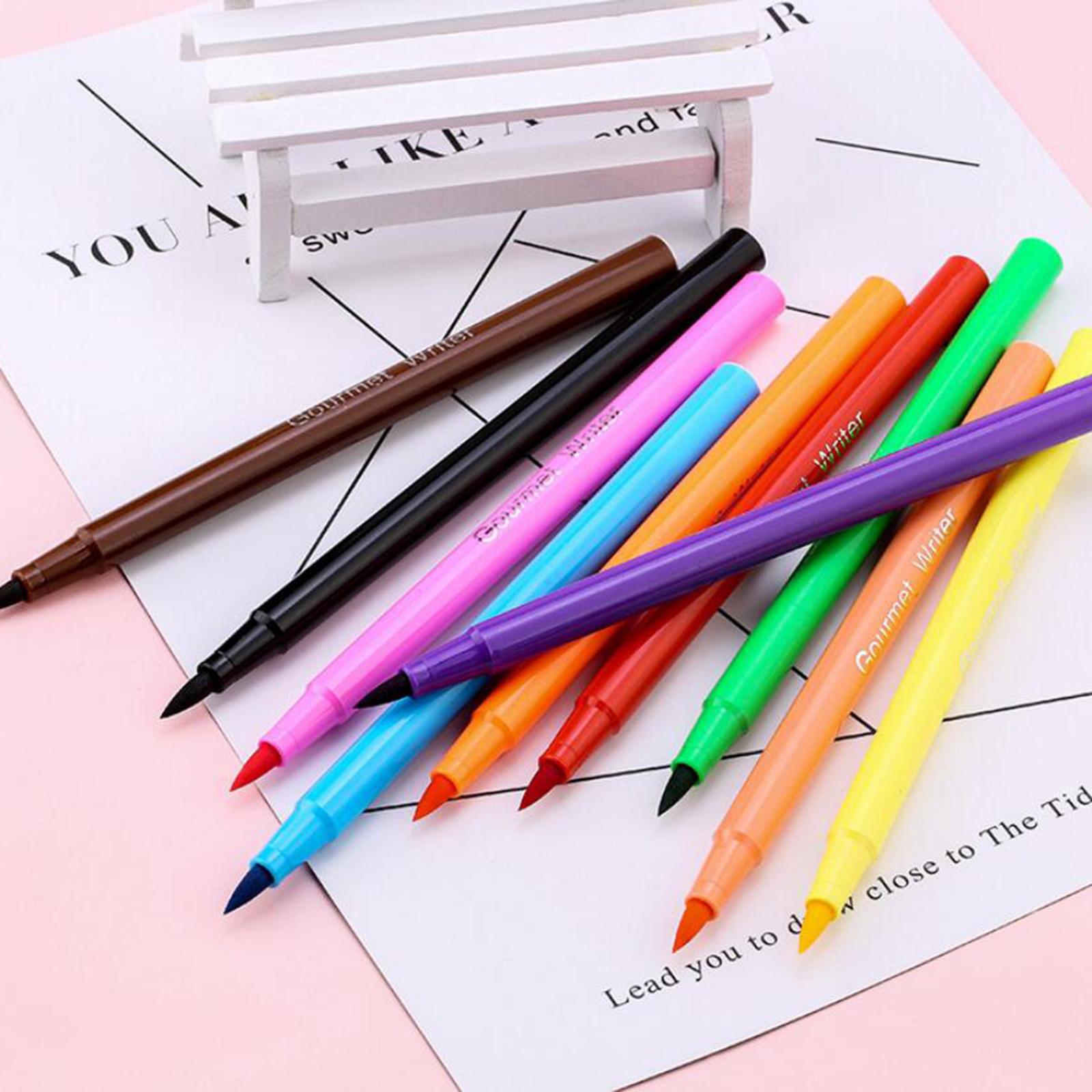 Cake Decorating Writing Food Colouring Pens Edible Marker Pen Brushes Brown