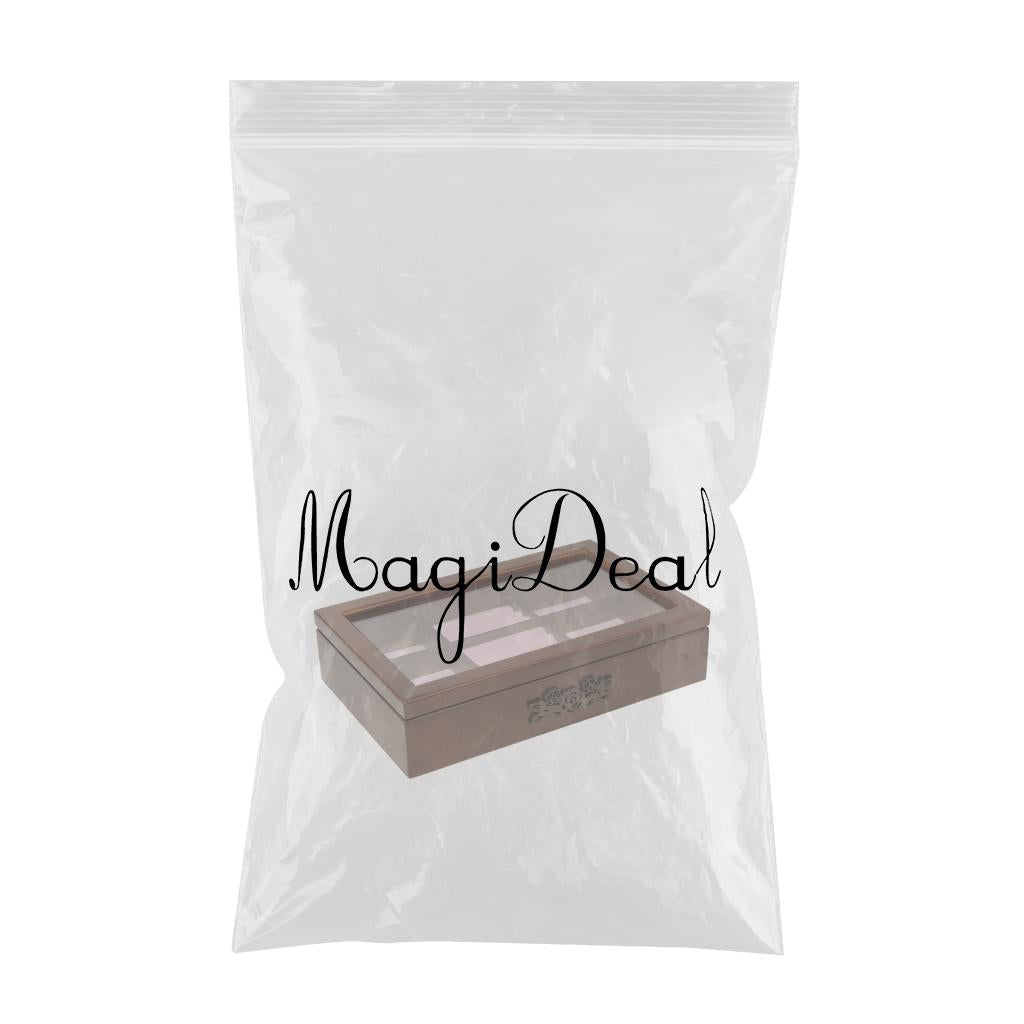 Transparent Top Wooden Jewelry Collection Display Box for Bracelets Rings
