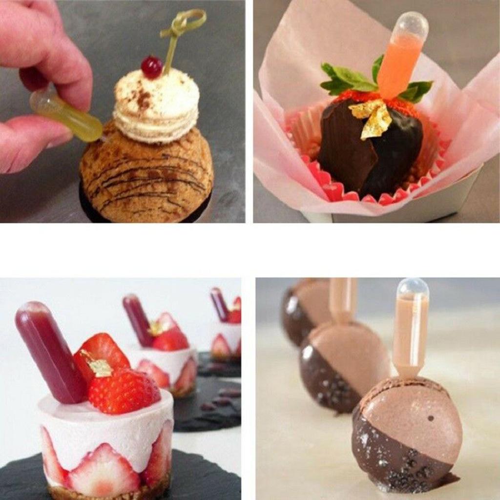 10pcs/set Plastic Cupcake Pipettes for Strawberries Party Holiday Decor Strip