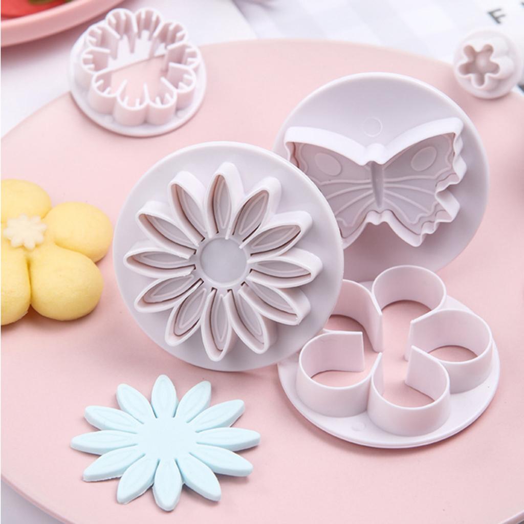 33 Pieces Cake Biscuit Plunger Cutter Leaf Butterfly Shape Decorating Mold