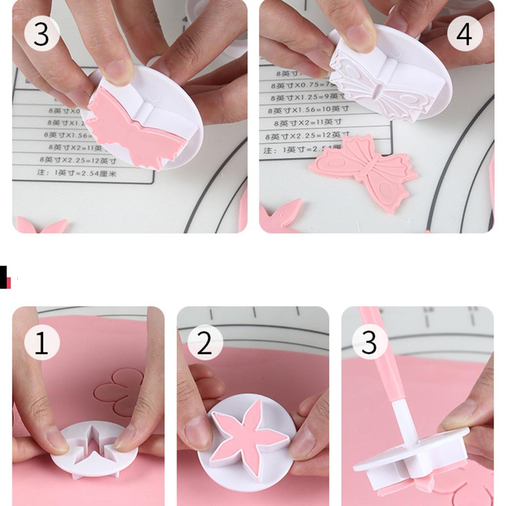 33 Pieces Cake Biscuit Plunger Cutter Leaf Butterfly Shape Decorating Mold