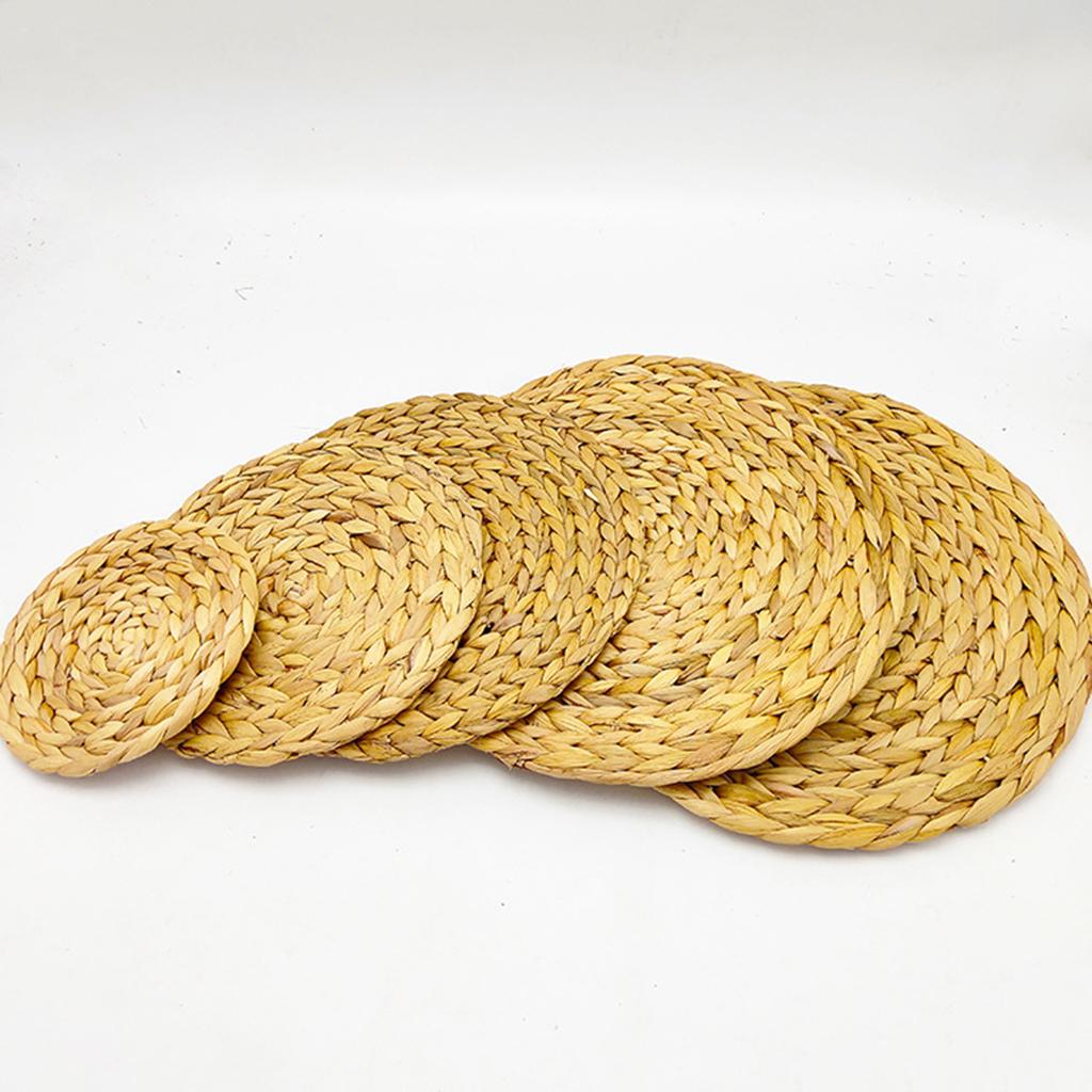 Round Braided Woven Tea Coffee Cup Placemats for Kitchen Table Decor 20cm