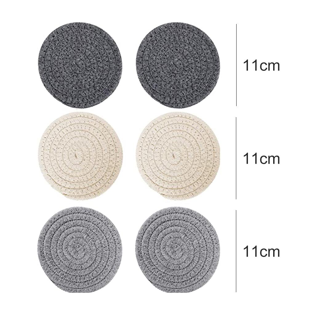 Natural Cotton Rope Braided Placemats Coaster for Drinks Cup Mat Decor