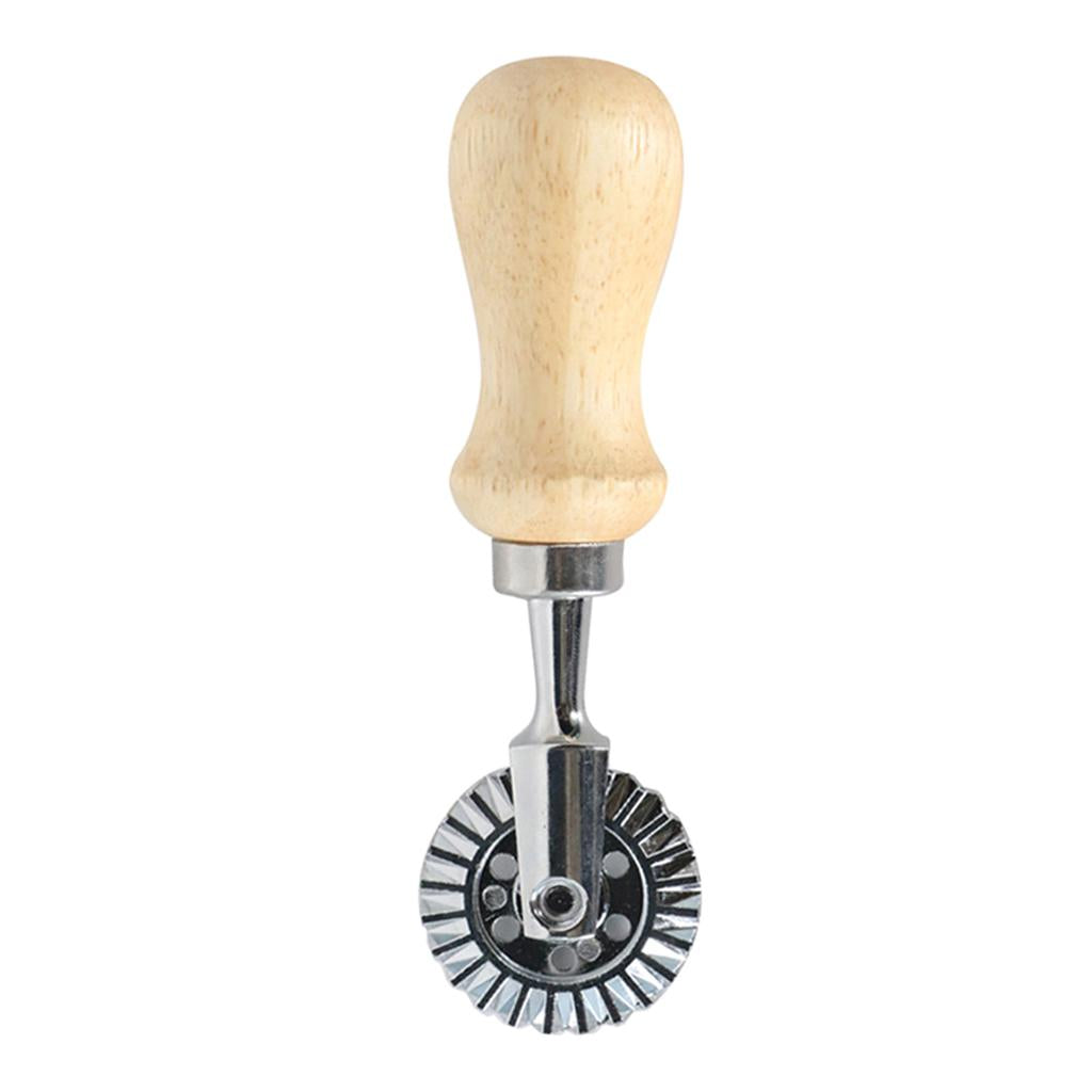 Classical Ravioli Stamp Cutter Mould Wooden Handle for Pasta Dough Cutter Roll round handle