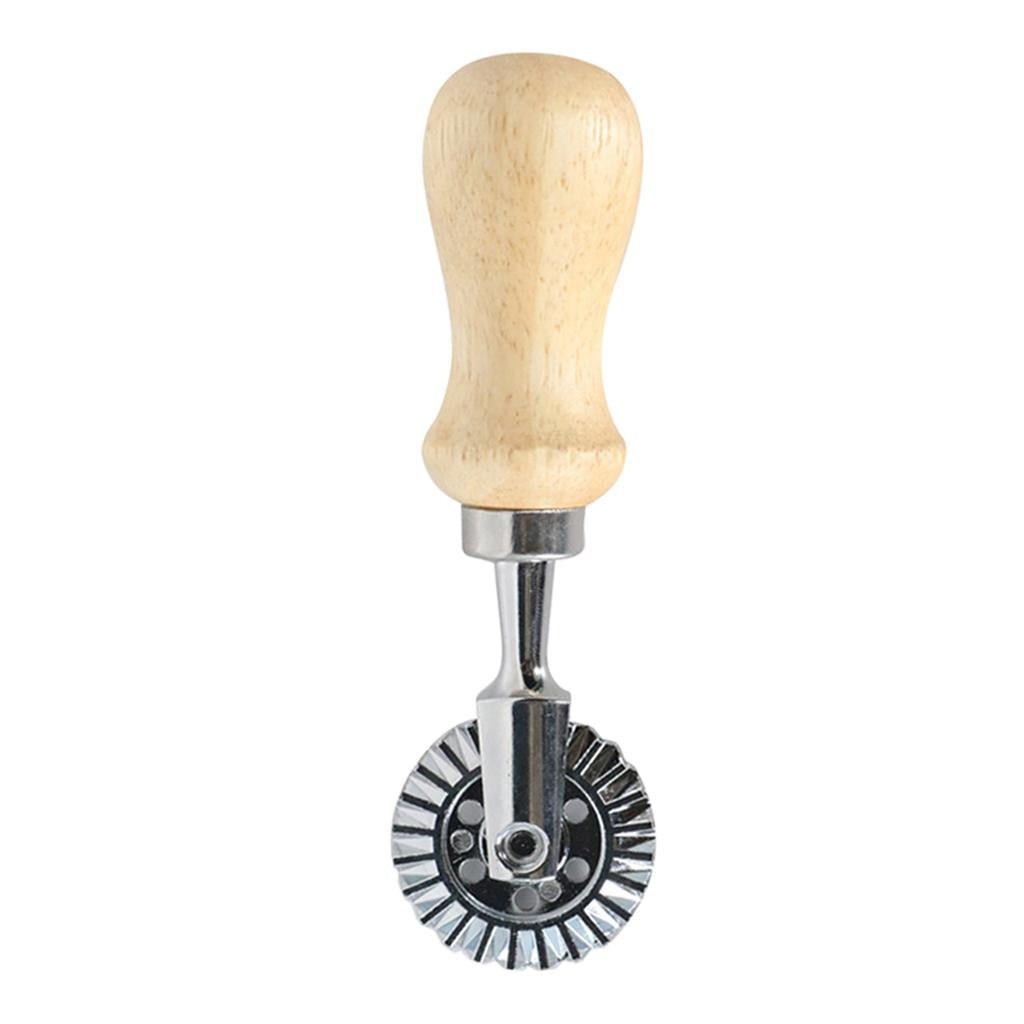 Classical Ravioli Stamp Cutter Mould Wooden Handle for Pasta Dough Cutter Roll round handle