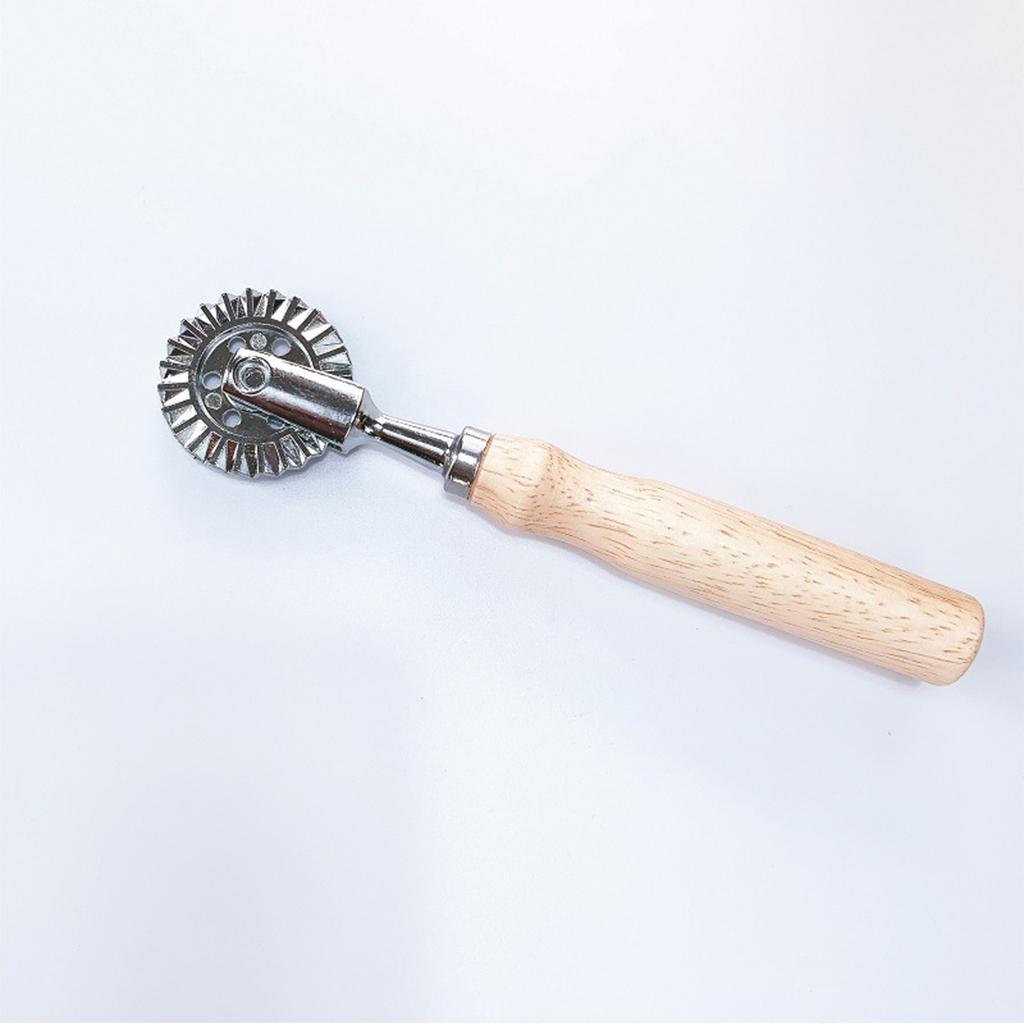 Classical Ravioli Stamp Cutter Mould Wooden Handle for Pasta Dough Cutter Roll square handle