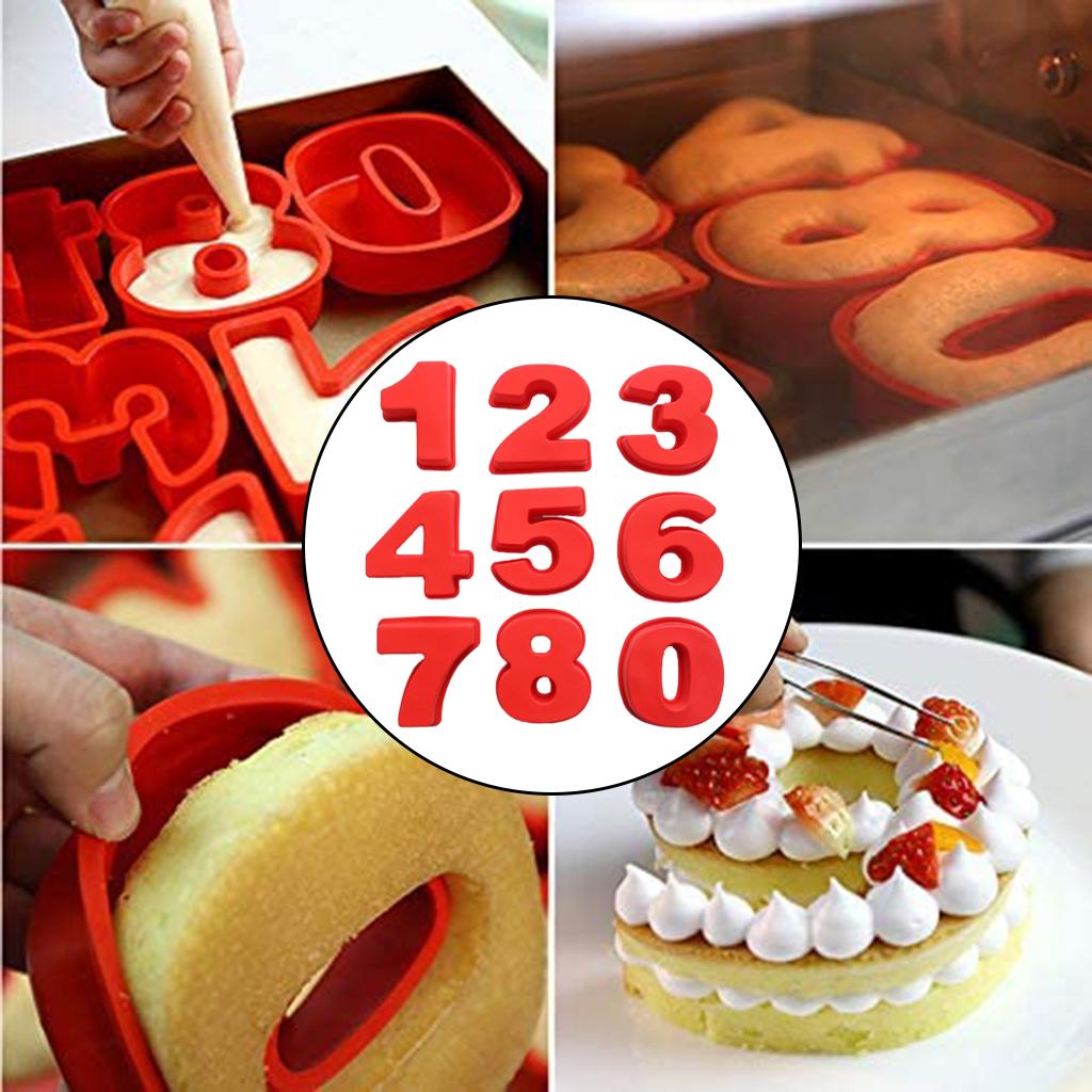 Silicone Arabic Number Molds 0-8 Cake Mold Decorating Birthday