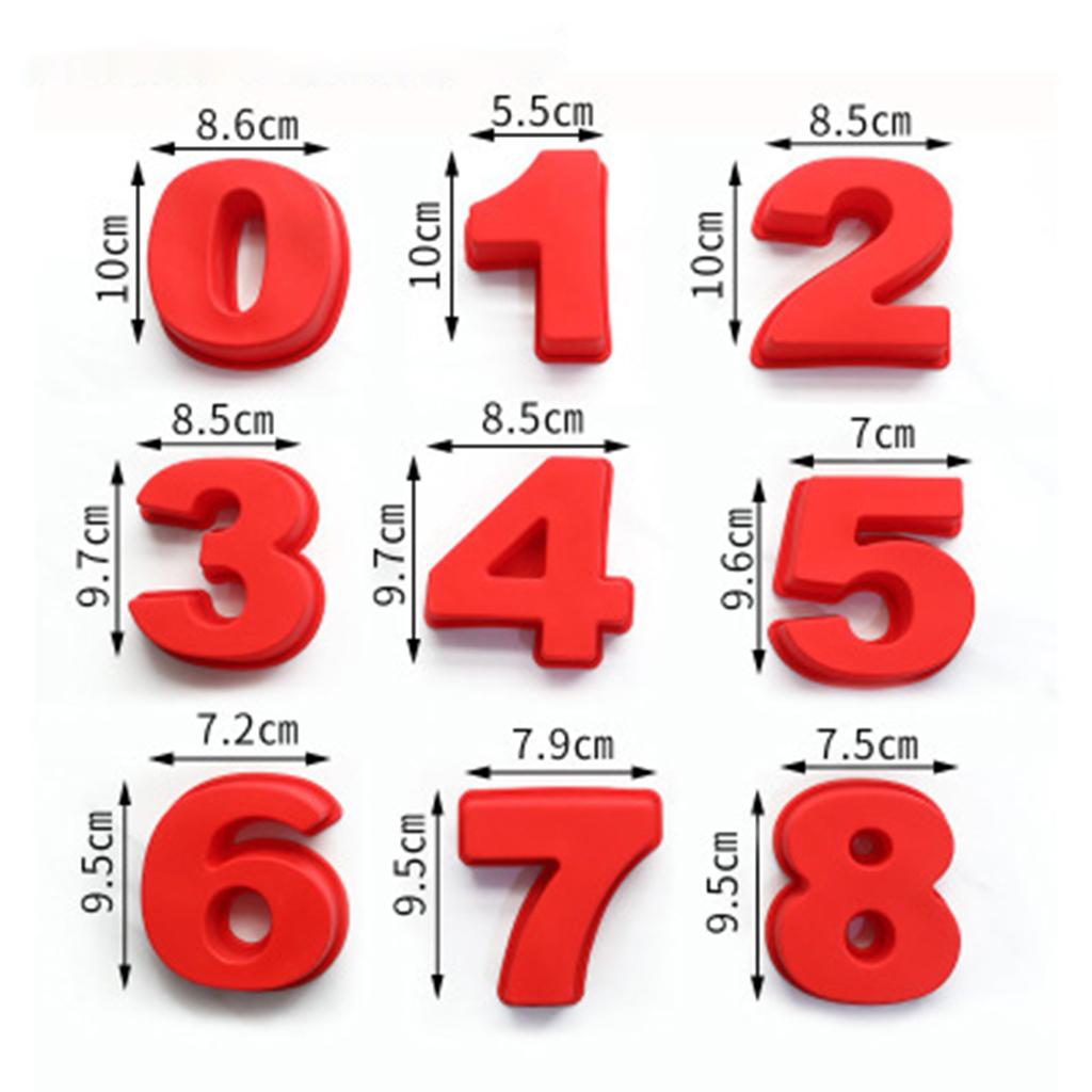 Silicone Arabic Number Molds 0-8 Cake Mold Decorating Birthday