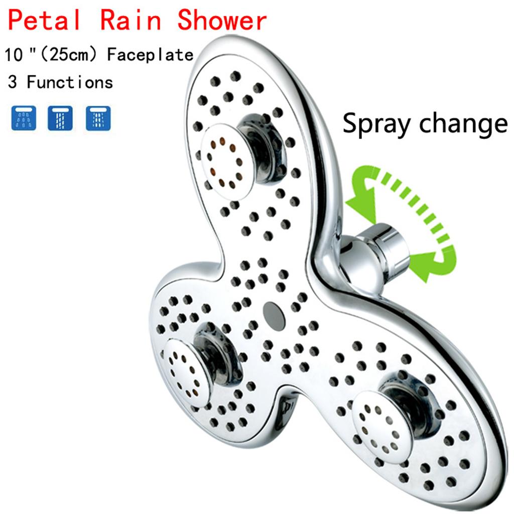 Rain Showerhead with 3 Modes Function Screw Joint Plastic Plated Shower Tool