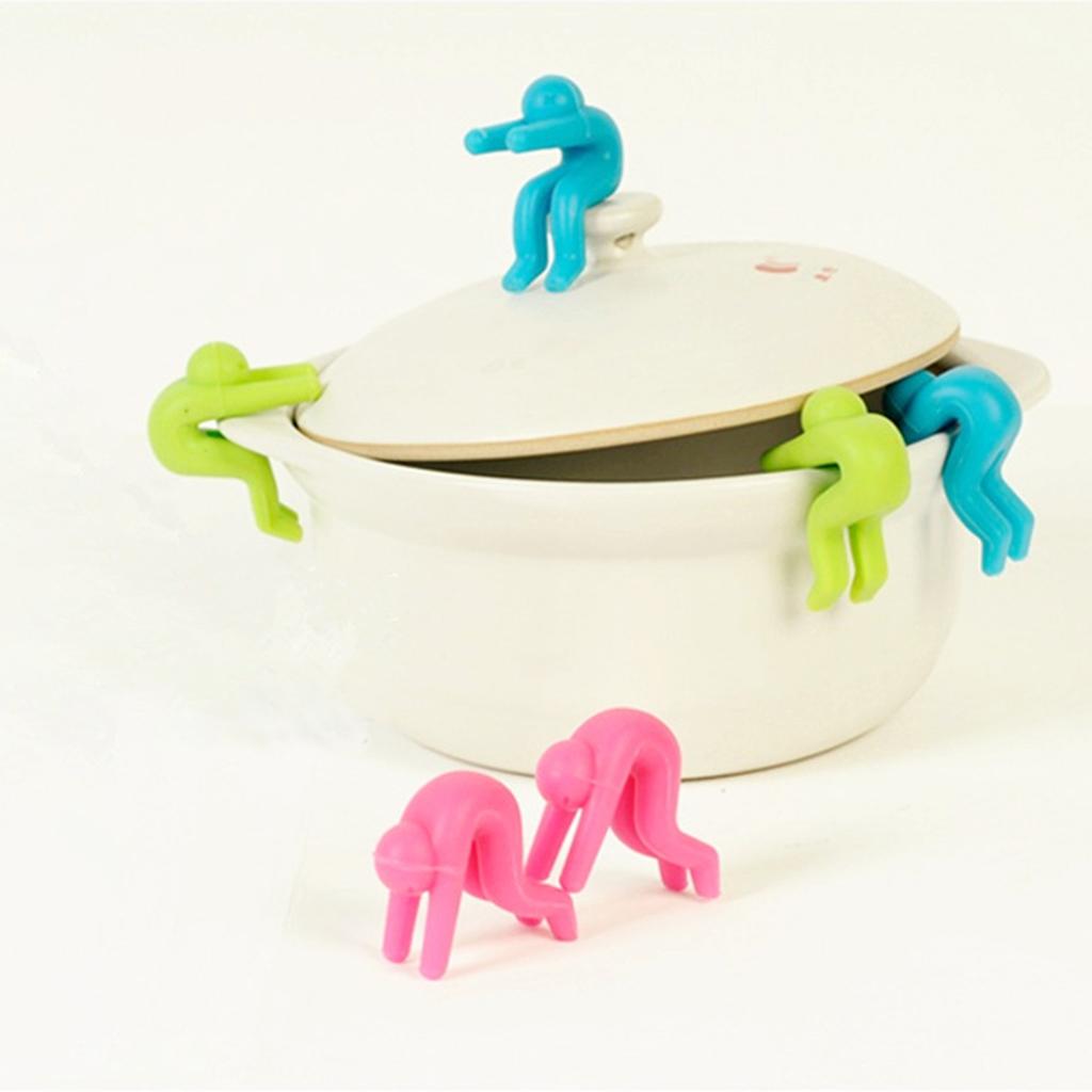 Silicone Spill-proof Lid Stand Lift Steam Release Device Phone Rest Green