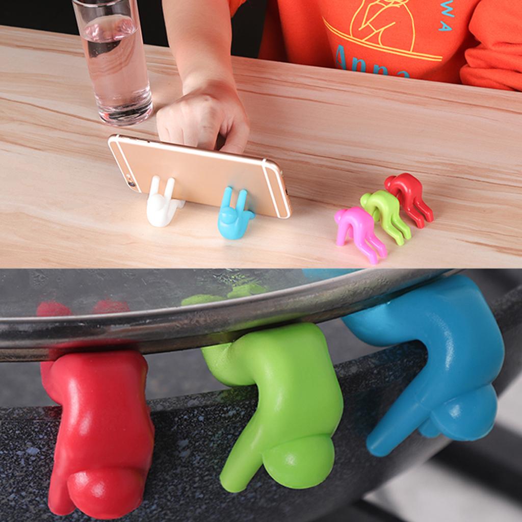 Silicone Spill-proof Lid Stand Lift Steam Release Device Phone Rest Green