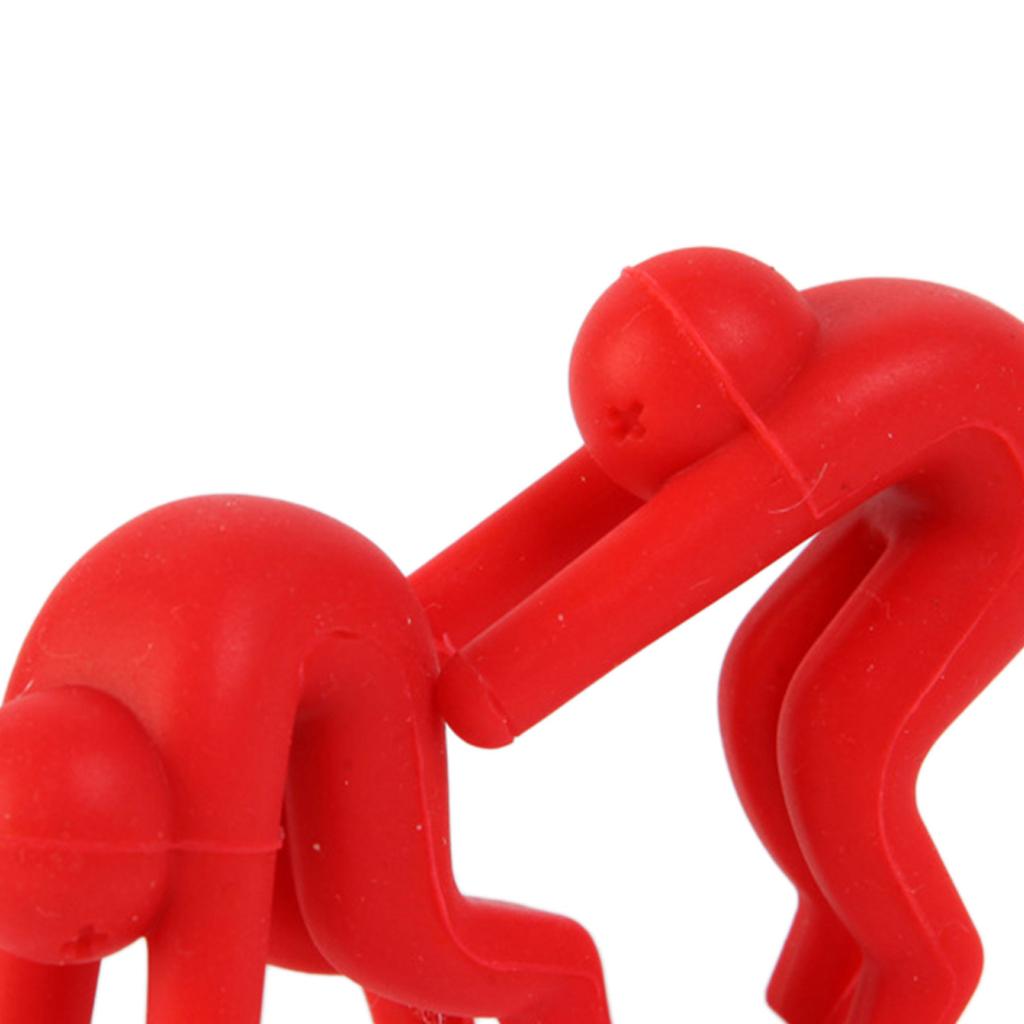 Silicone Spill-proof Lid Stand Lift Steam Release Device Phone Rest Red