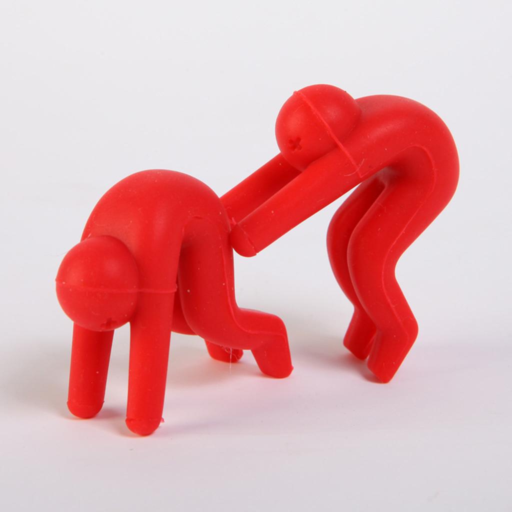 Silicone Spill-proof Lid Stand Lift Steam Release Device Phone Rest Red