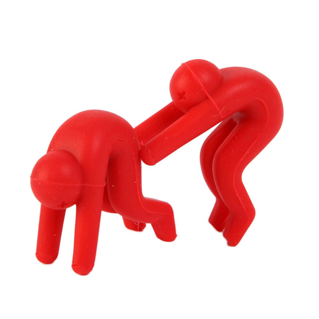 Silicone Spill-proof Lid Stand Lift Steam Release Device Phone Rest Red