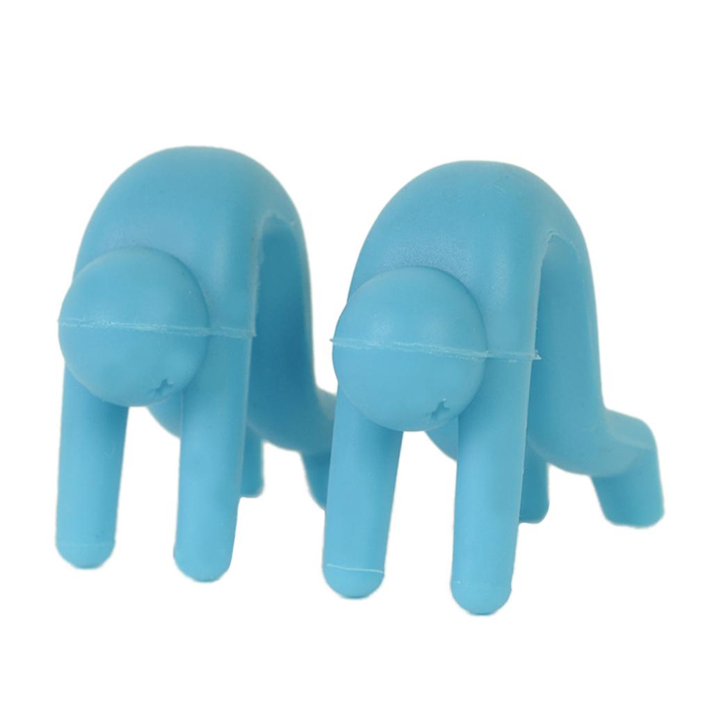 Silicone Spill-proof Lid Stand Lift Steam Release Device Phone Rest Blue